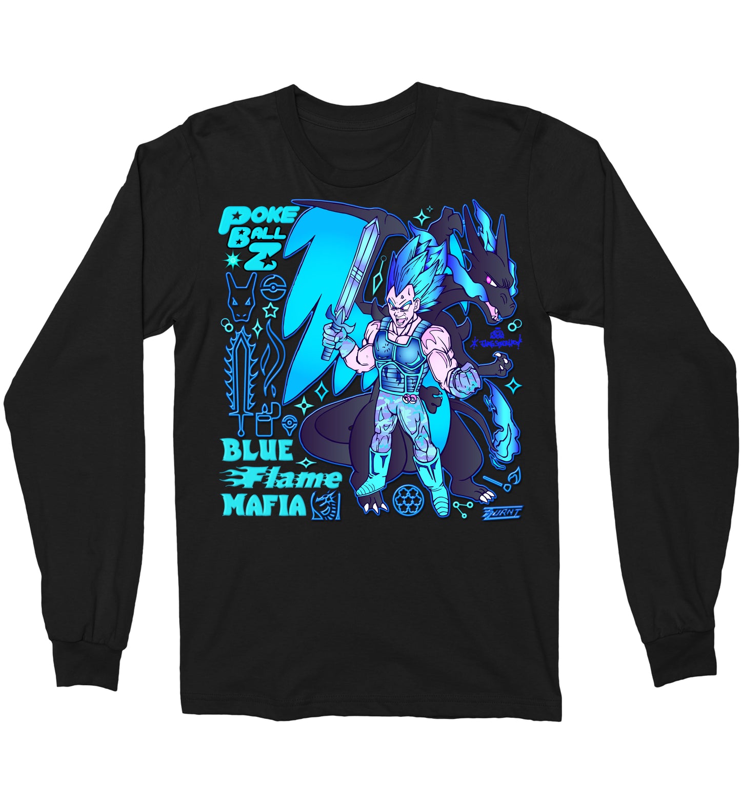 PokeBall Z Blue Flame Mafia (Limited Edition) Unisex LongSleeve T-Shirt